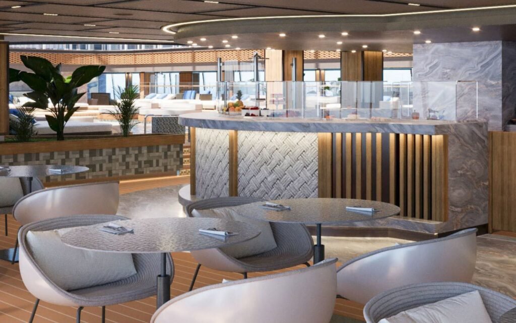 Rendering vom Shore Club 11 Restaurant an Bord Explora III.